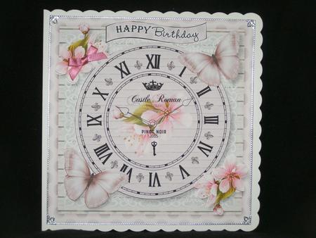 Pink Butterfly Clock Mini Kit by Susan Smith