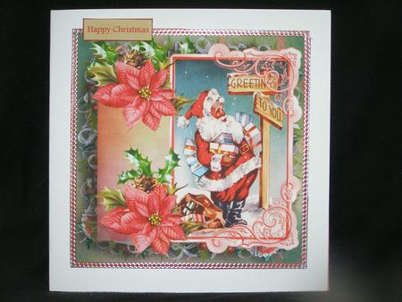 Which Way Does Santa Go 7x7 Card and Decoupage by Susan Smith