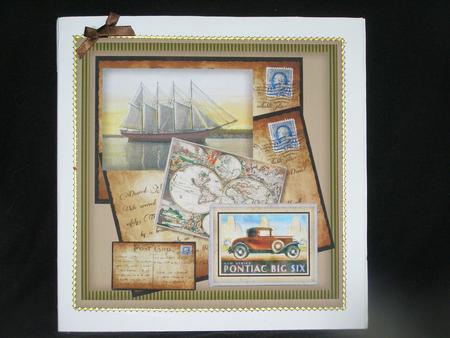 Male Card Vintage Pontiac Collage by Susan Smith
