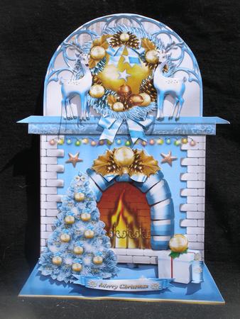 Winter Silver Christmas Fireplace by Susan Smith