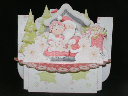Mr & Mrs Claus 3D Shelf Card with Card Box by Susan Smith