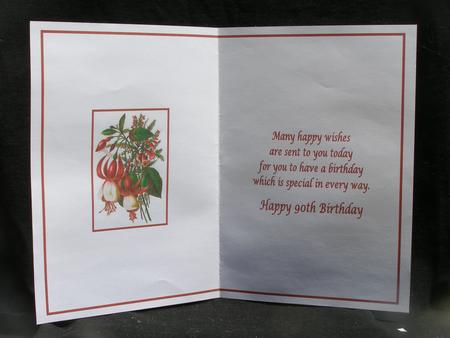 Pretty Floral 90th Birthday Insert by Susan Smith