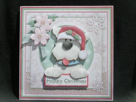 Shabby Chic Christmas Westie Dog 8x8 Mini Kit & Decoupage by Susan Smith