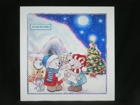 Carol Singers at the North Pole 7x7 Card with Decoupage by Susan Smith