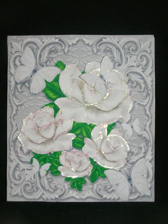 Beautiful White Roses & Butterflies 8x8 Mini Kit by Susan Smith