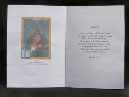 Samhain - Halloween - A5 Card Insert by Susan Smith