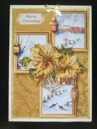 Golden Poinsettias Frame Trio by Susan Smith