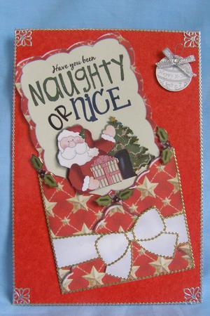 Scalloped Envelope Card - Santa & Tree by Susan Smith