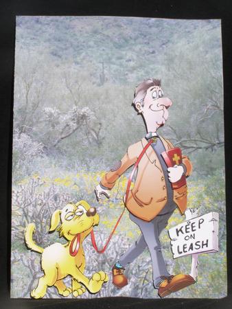 Dog Walking Decoupage Sheet by Susan Smith