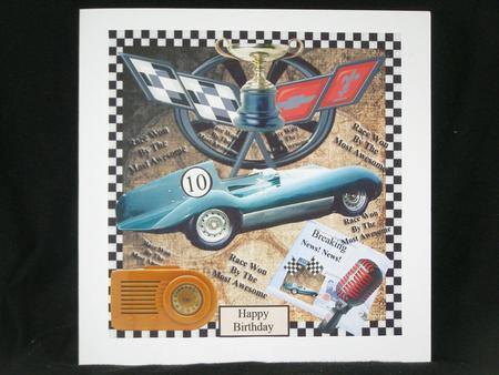 News Race Won Card Topper & Decoupage by Susan Smith