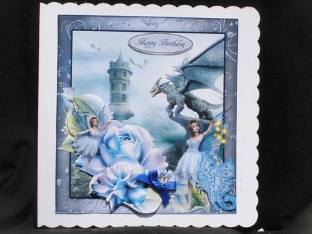 Faery Dragon Fantasy Land Topper with Decoupage by Susan Smith