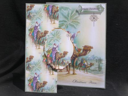 Three Wise Men Foldback Card with Toppers and Sentiment Tags by Susan Smith