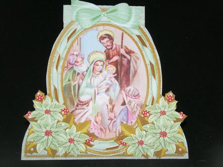 Nativity Scene Special Large Oval Card Mini Kit by Susan Smith