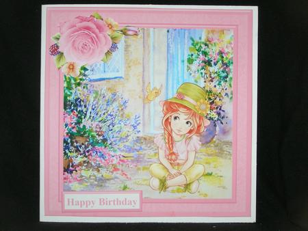 Teenage Girl Card Topper & Decoupage by Susan Smith