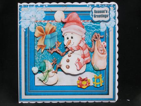 Cardtopper Dont Peek Snowman 547 by Susan Smith