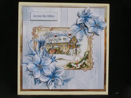 Visitors Arrive in a Coach 7x7 Card with Decoupage by Susan Smith