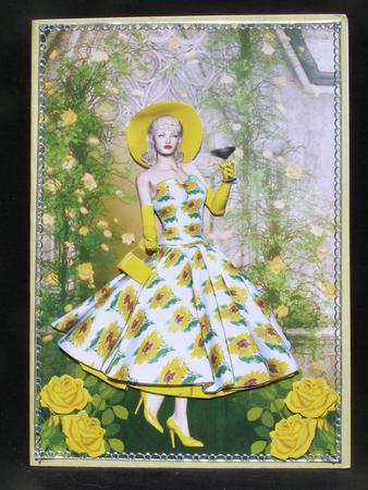 1950's Lady Garden Party Decoupage by Susan Smith