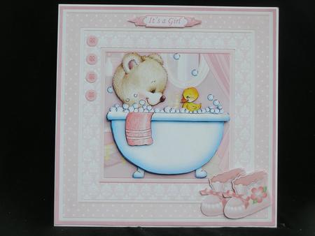 Baby Girl Bubble Time 8x8 Decoupage Mini Kit by Susan Smith