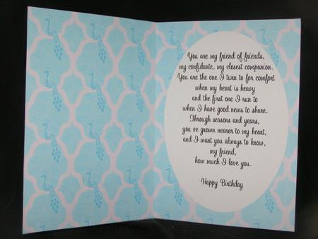 Friend Birthday Insert by Susan Smith