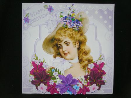 Victorian Violet Flowers Hat Lady Mini Kit by Susan Smith