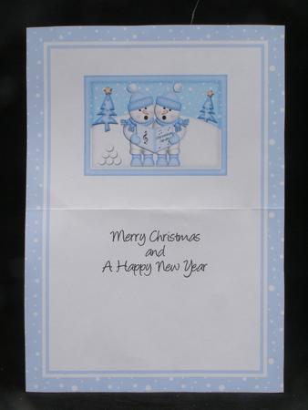A5 Xmas Singing Snowmen Matching Insert by Susan Smith