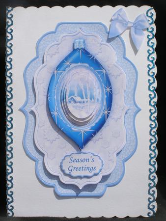 Christmas Blue Winter Bauble Topper Optional Layers Pyramage by Susan Smith