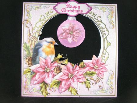 Stand Alone Easel Dangler Mini Kit - Poinsettia Robin by Susan Smith