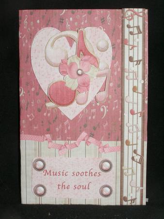 One Note Pink Heart Music Card by Susan Smith