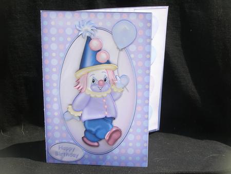 Lilac Clown Asymmetric Fold Card Kit by Susan Smith