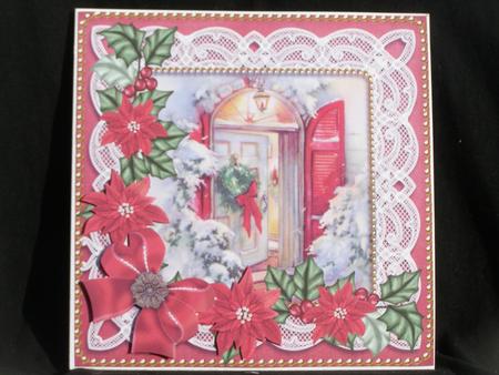 Christmas Door Poinsettia 8in Decoupage Step by Step by Susan Smith