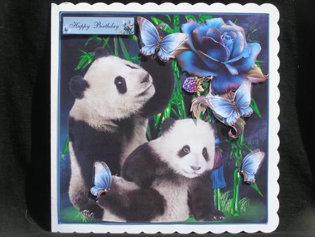 Panda Butterfly Garden Topper with Decoupage by Susan Smith