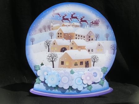 Christmas Snow Globe Winter Village Shaped Card Mini Kit by Susan Smith