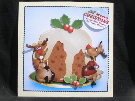 Quick Step by Step Card with Reindeer and Giant Pudding by Susan Smith