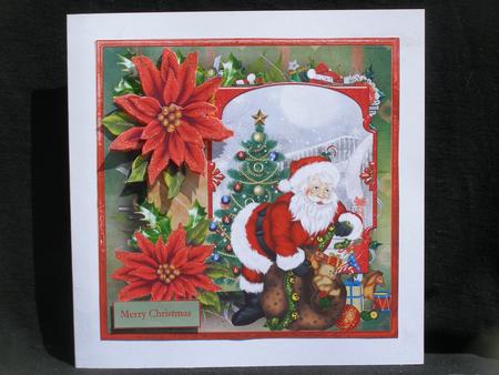 Santa Clause 7x7 Card with Decoupage by Susan Smith