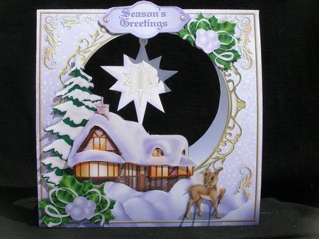 Stand Alone Easel Dangler Mini Kit - Winter Cottage by Susan Smith