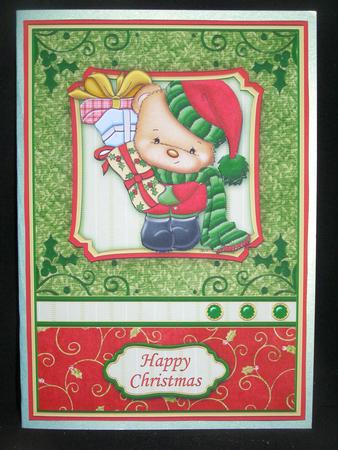 Bearing Gifts Christmas Card Front & Decoupage by Susan Smith
