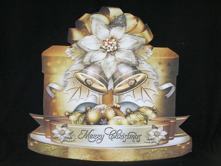 Christmas Golden Gift Box Card by Susan Smith