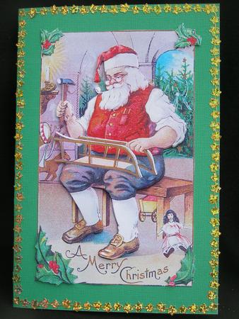 Old Fashioned Vintage Santa Card by Susan Smith