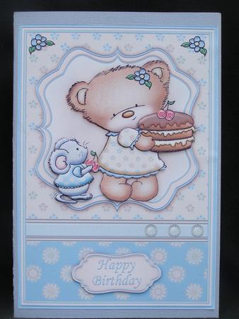 Birthday Cake with Cherry on Top Decoupage by Susan Smith