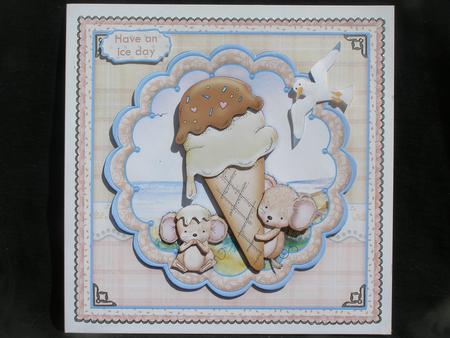 Ice Cone Mice Humorous Big Drip 7.5 Mini Kit & Decoupage by Susan Smith