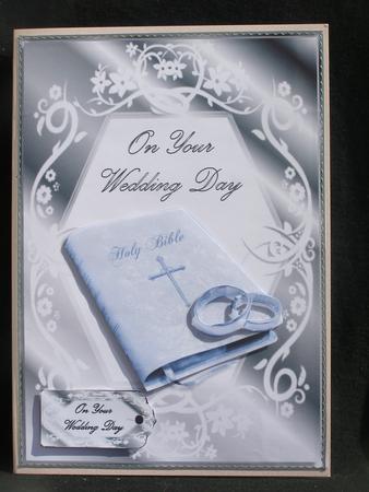 Wedding Bible and Rings Quick Card Front with Decoupage by Susan Smith