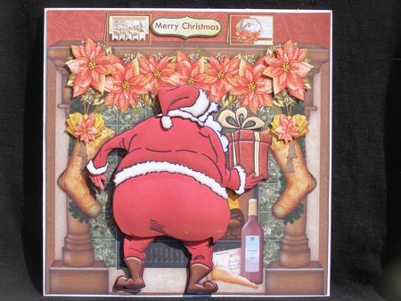 Christmas Fireplace & Santa 8x8 Decoupage Mini Kit by Susan Smith