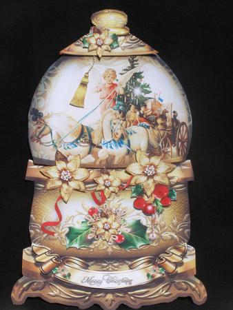 Vintage Christmas Golden Snow Globe by Susan Smith