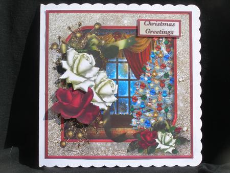 Christmas at Home Decoupage Card Front by Susan Smith