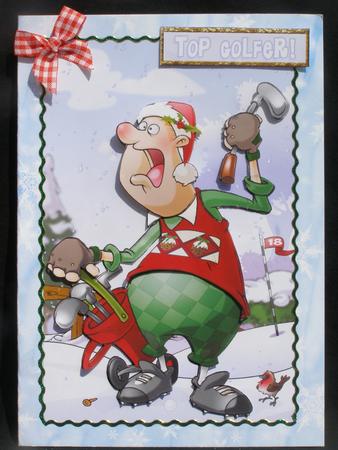 Christmas Crazy Golfer Dude. by Susan Smith