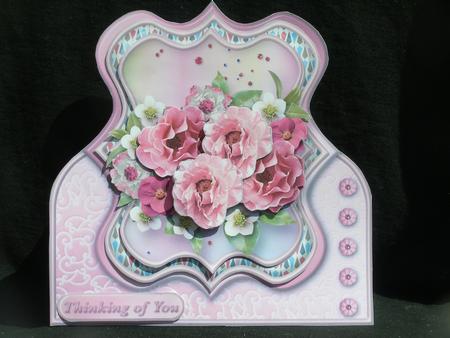 Pink Posy - Stand-up Bracket Card Mini Kit by Susan Smith