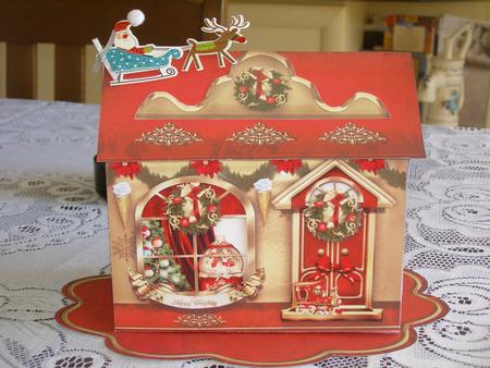 3D Paper Christmas House for Desk Table by Susan Smith