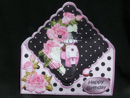Pink Scooter Diamond Pyramid Card Mini Kit by Susan Smith