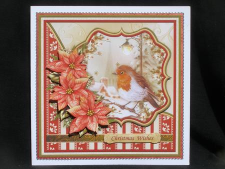 Robin in Lamplight Christmas 7.5 Decoupage Mini Kit by Susan Smith