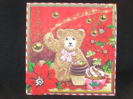Wish Bear 6x6 Xmas Card Front by Susan Smith